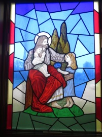 Jesus Blesses the Children Window by Wm. L. Gleason, Trinity Lutheran, Worden IL
